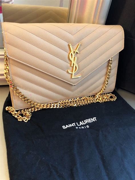 ysl bag double chain|ysl shoulder bag beige.